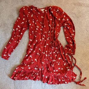 Billabong Red and White Floral Dress